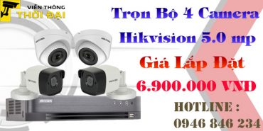 Bảng giá lắp đặt bộ camera hikvision 5mp