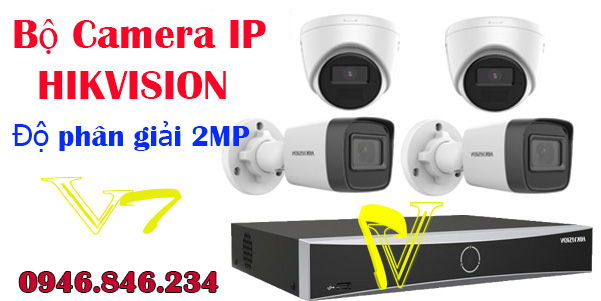 Lắp đặt bộ 4 camera ip Hikvision quán ăn